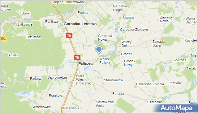 mapa Wólka Policka, Wólka Policka na mapie Targeo